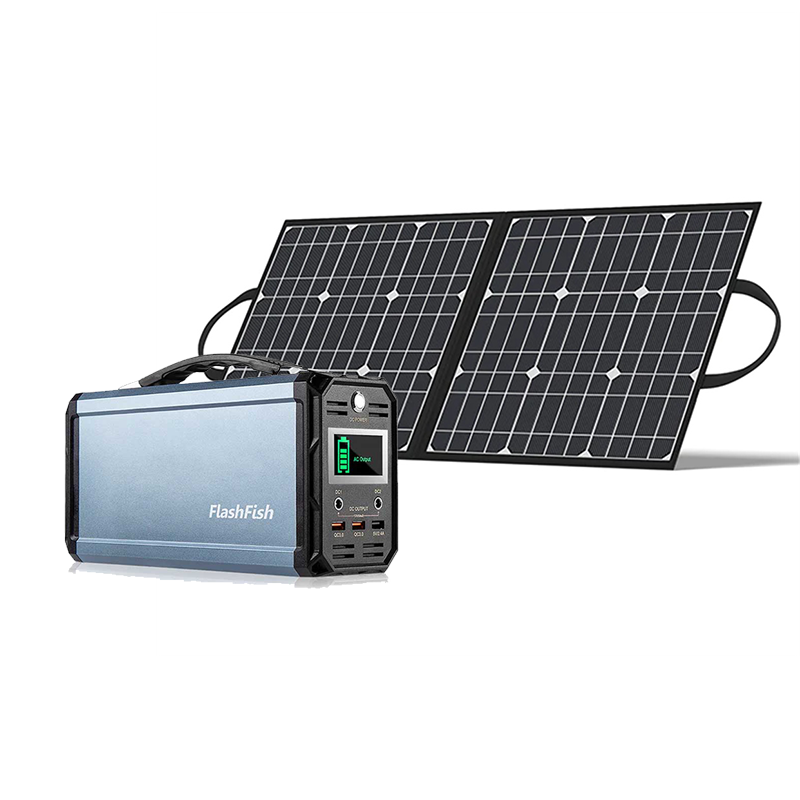 FlashFish G300 portable power station with SP50w solar panel