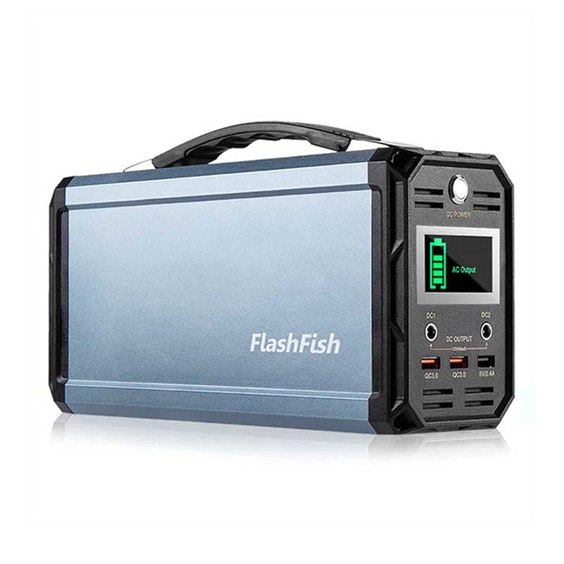 Left side view of FlashFish G300 portable power station