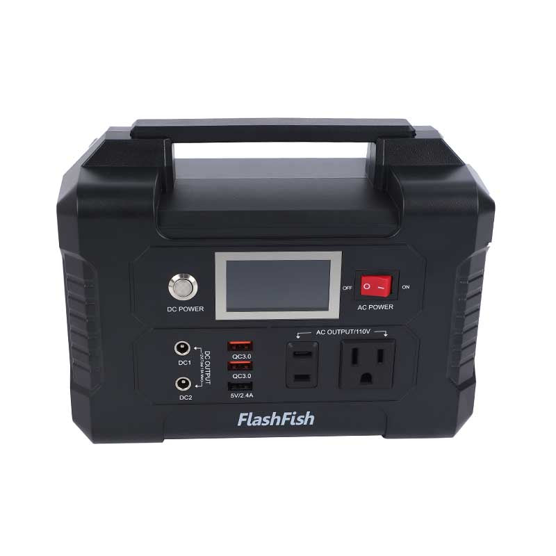 Front view of FlashFish E200 portable power station for camping